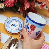 Porcelain Cup with Saucer/Lid - Leaves - Mamma Mia - Baci Milano